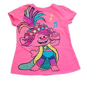 DreamWorks Girls Size M 7 8 Short Sleeve T Shirt Top Trolls Queen Poppy